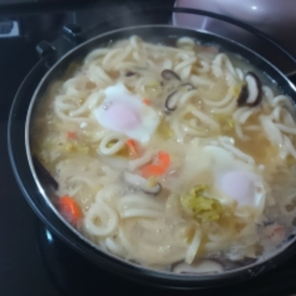 野菜いっぱいで作ってみました。美味しくて、温まりましたぁ～♪(о´∀`о)ご馳走様でしたぁ～(*^▽^)/★*☆♪